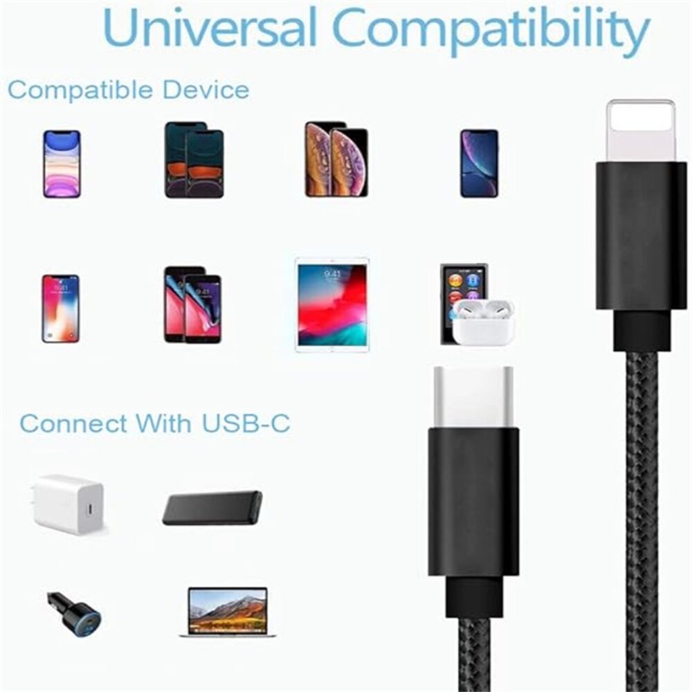 3pcs 3FT Charging Cable, Type C-L - Picture 4 of 4